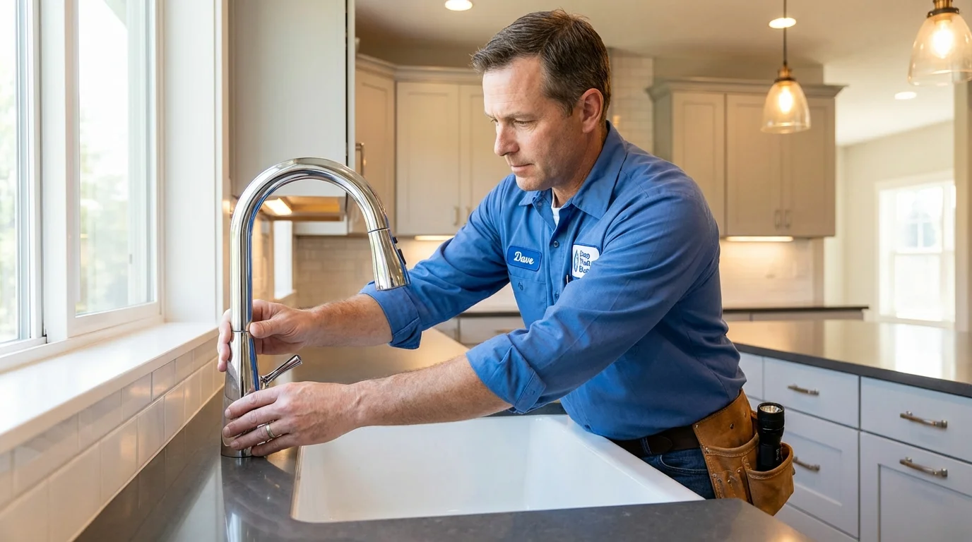 Kitchen faucet installation by Johns Plumbing LLC in Paradis